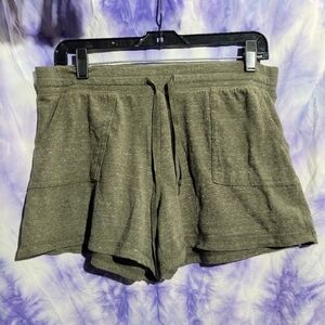 Athletic Works Women's Navy Green Drawstring Shorts Size L(12-14)